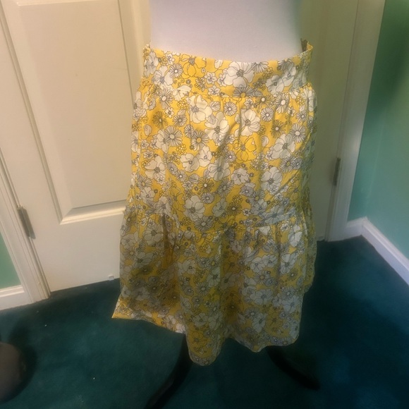 ModCloth Days in Doll Valley Tiered Floral Yellow Skirt - Picture 2 of 4